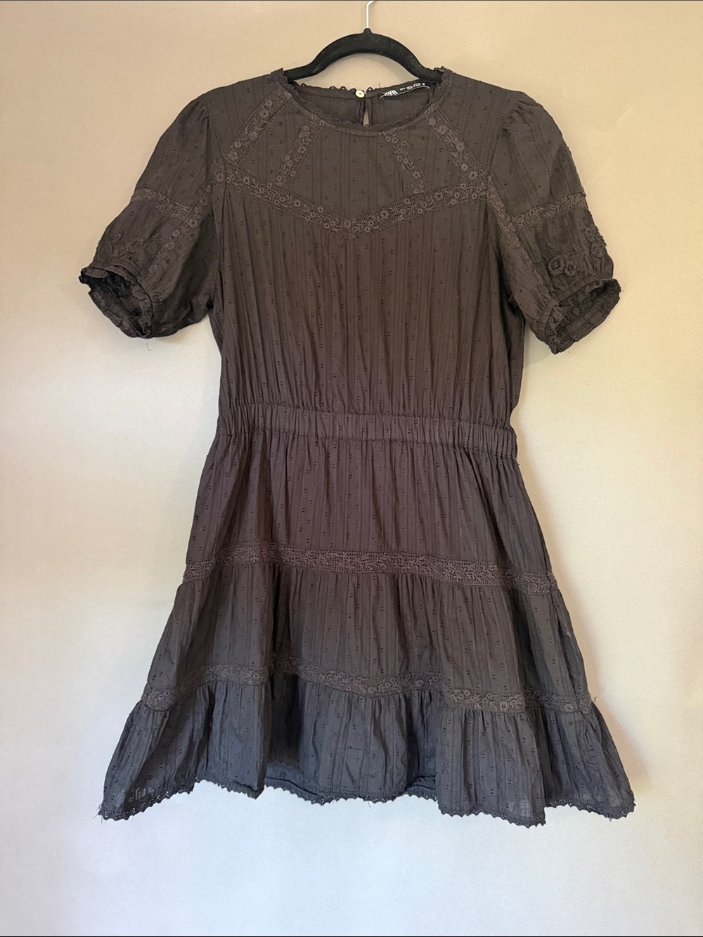 Zara Dress lace dress Size L Zara Lace Short-Sleeve Dress